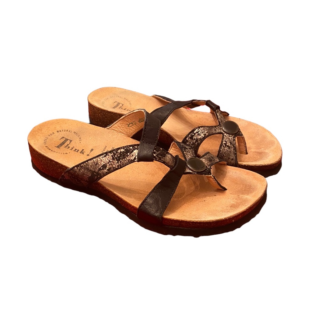 Women’s Think Julia Black Leather Sandals